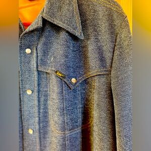 Vintage Lee Brand Pearl Snap Faux Denim Shirt Jacket. Excellent condition!
